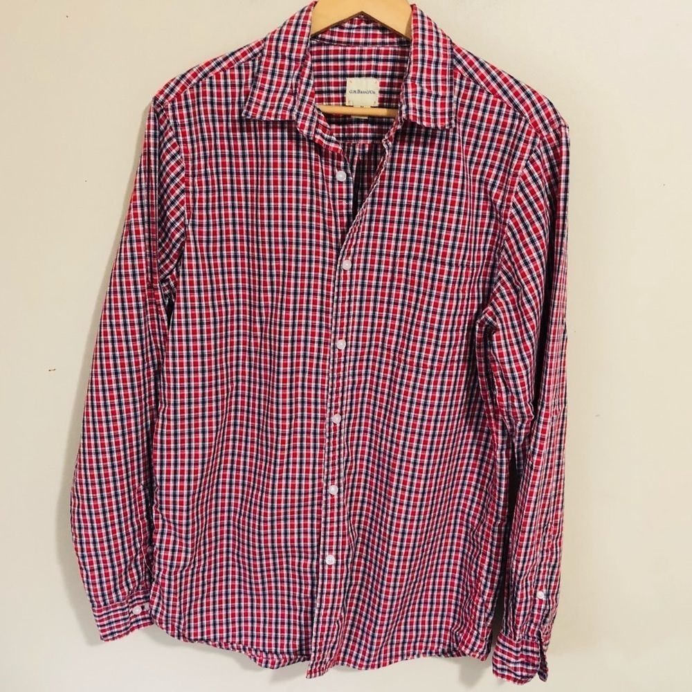 G.H. Bass Plaid Button Down Shirt